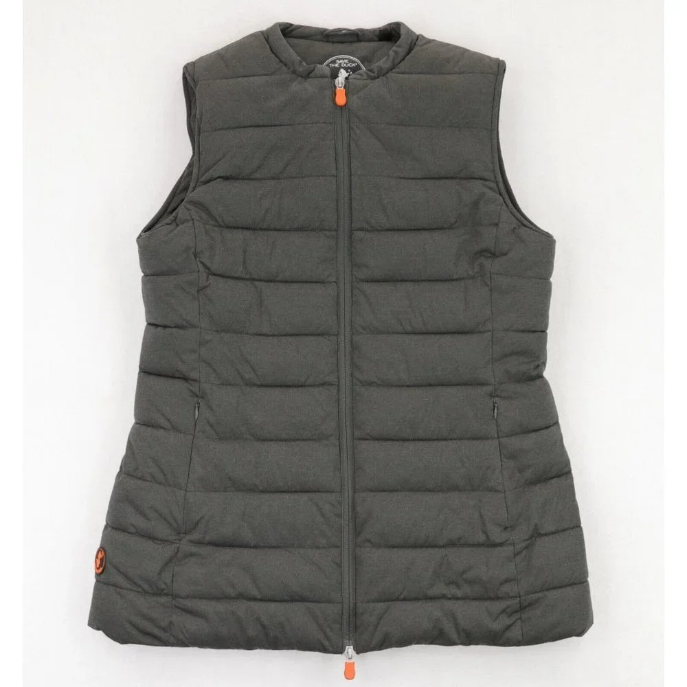 Save the Duck Full Zip Puffer Vest Women's Size 2/US Medium Gray - Picture 1 of 9